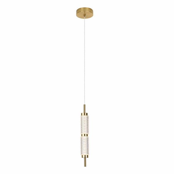 Luminaire LED suspendu NICOLE acrylique et doré, tulipe élégante, idéal pour chambres et salons au style glam 2